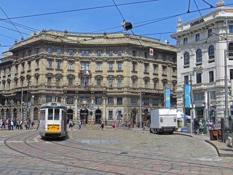 Piazza Cordusio in Milan Italy (Milano Italia)